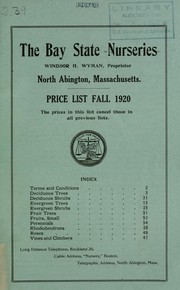 Price list by Bay State Nurseries