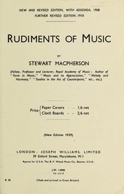 Cover of: Rudiments of music