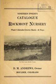 Cover of: Nineteen-twenty catalogue