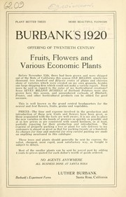 Cover of: Burbank's 1920 offering of twentieth century fruits, flowers and various economic plants