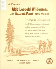 Cover of: A proposal, Aldo Leopold Wilderness, Gila National Forest, New Mexico