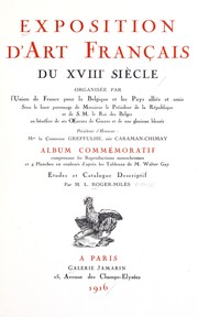 Cover of: Exposition d'art français du XVIIIe siècle by L. Roger-Milès