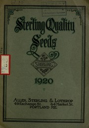 Cover of: 1920 catalogue of "sterling quality" seeds: (garden, field and flower)