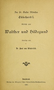 Cover of: Gedicht von Walther und Hildegund: U bersetzt von Paul von Winterfeld