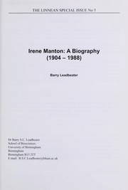 Cover of: Irene Manton: a biography (1904-1988)
