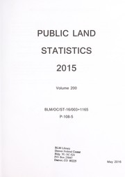 Cover of: Public land statistics 2015 | United States. Bureau of Land Management