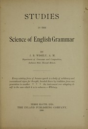 Cover of: Studies in the science of English grammar