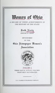 Cover of: Women of Ohio: a record of their achievements in the history of the state