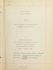Cover of: Student preferences in written composition assignments in grades 10, 11, 12 by Katherine Louise Alberti, Katherine Louise Alberti