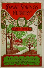 Cover of: Comal Springs Nursery: season 1920-1921