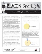 Cover of: The Beacon Spotlight, Issue 7: Making Sense of Government Nonsense