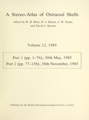 Cover of: Volume 12 by David J. Siveter, P. C. Silvester-Bradley, R. H. Bate, D. J. Horne, J. W. Neale, Leslie M. Sheppard, J. Athersuch, J. E. Whittaker, A. R. Lord, I. Boomer, Mark Williams