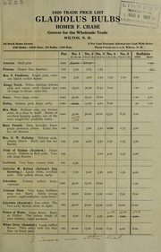1920 trade price list by Homer F. Chase (Firm)