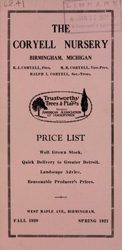 Cover of: Price list [of] well grown stock by Coryell Nursery