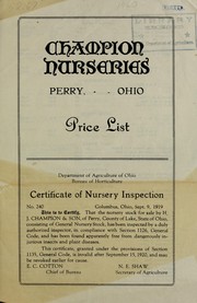 Price list by Champion Nurseries