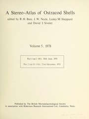 Cover of: Volume 5 by David J. Siveter, P. C. Silvester-Bradley, R. H. Bate, D. J. Horne, J. W. Neale, Leslie M. Sheppard, J. Athersuch, J. E. Whittaker, A. R. Lord, I. Boomer, Mark Williams