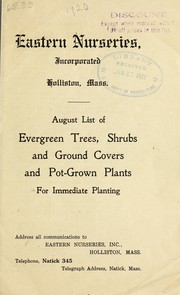 Cover of: August list of evergreen trees, shrubs and ground covers and pot-grown plants for immediate planting