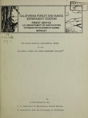 Cover of: Guide to the Blacks Mountain Experimental Forest: a sustained yield experiment in ponderosa pine in northeastern California