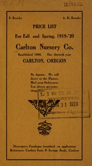 Cover of: Price list: for fall and spring, 1919-'20