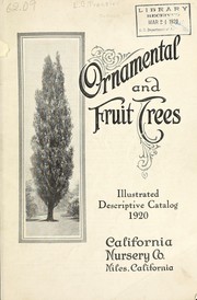 Cover of: Descriptive catalogue 1920 by California Nursery Co, California Nursery Co