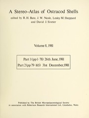 Cover of: Volume 8 by David J. Siveter, P. C. Silvester-Bradley, R. H. Bate, D. J. Horne, J. W. Neale, Leslie M. Sheppard, J. Athersuch, J. E. Whittaker, A. R. Lord, I. Boomer, Mark Williams