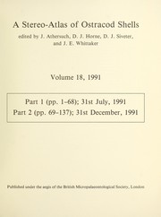 Cover of: Volume 18 by David J. Siveter, P. C. Silvester-Bradley, R. H. Bate, D. J. Horne, J. W. Neale, Leslie M. Sheppard, J. Athersuch, J. E. Whittaker, A. R. Lord, I. Boomer, Mark Williams