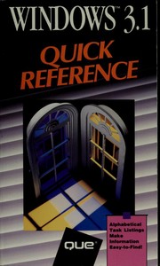 Cover of: Windows 3.1 quick reference