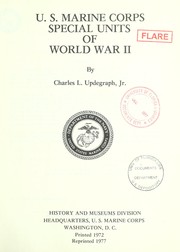 Cover of: U.S. Marine Corps special units of World War II
