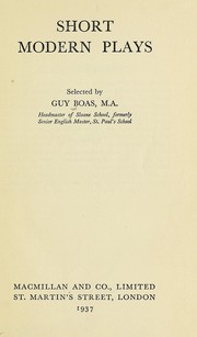 Cover of: Short modern plays