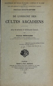 De l'origine des cultes arcadiens by Victor Bérard