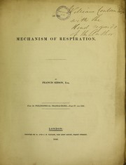 Cover of: On the mechanism of respiration