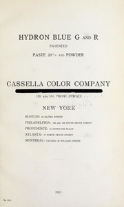 Cover of: Hydron blue G and R by Cassella Color Company.