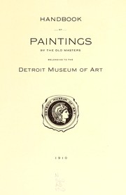 Cover of: Handbook of paintings by the old masters, belonging to the Detroit Museum of Art