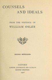 Cover of: Counsels and ideals | Sir William Osler