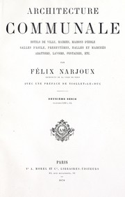 Cover of: Architecture communale ... by Félix Narjoux, Félix Narjoux