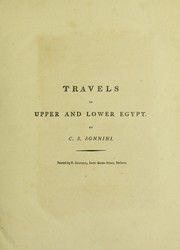 Cover of: Travels in Upper and Lower Egypt, undertaken by order of the old Government of France