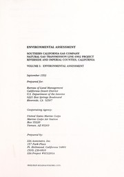 Cover of: Environmental assessment: Southern California Gas Company natural gas transmission line 6902 project : Riverside and Imperial counties, California