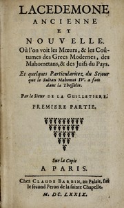 Cover of: Lacedemone ancienne et nouvelle by Georges Guillet de Saint-Georges