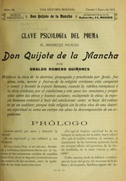 Cover of: Clave psicologia del poema El ingenioso hidalgo Don Quijote de la Mancha