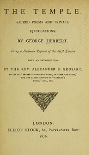 Cover of: The temple by George Herbert