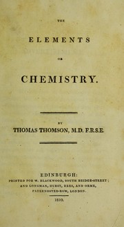 Cover of: The elements of chemistry
