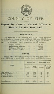 Cover of: [Report 1925] by Fife (Scotland). County Council