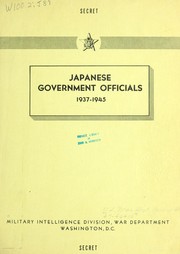 Cover of: Japanese Government officials, 1937-1945.