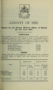 Cover of: [Report 1927] by Fife (Scotland). County Council