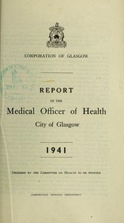 Cover of: [Report 1941] by Glasgow (Scotland)