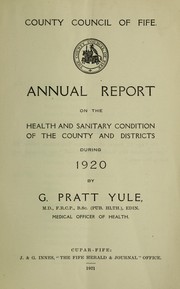 Cover of: [Report 1920] by Fife (Scotland). County Council