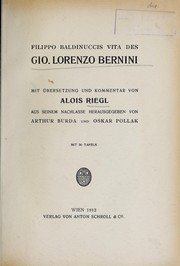 Cover of: Filippo Baldinucci's Vita des Gio. Lorenzo Bernini by Alois Riegl