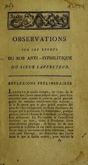 Cover of: Observations sur les effets du rob anti-syphilitique