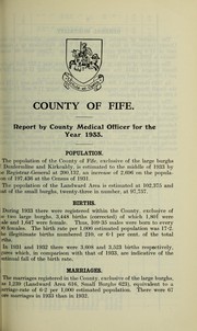 Cover of: [Report 1933] by Fife (Scotland). County Council