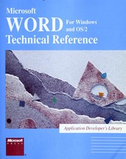 Cover of: Microsoft Word Technical Reference | M/S Microsoft Press